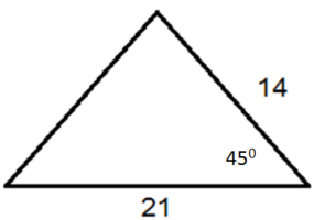area of a triangle with two sides and one angle given