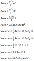 hexagonal pyramid volume formula
